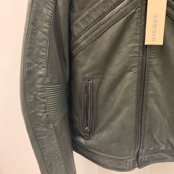 Diesel genuine 100% sheep leather jacket boys size m (10/12) black - Picture 4 of 9